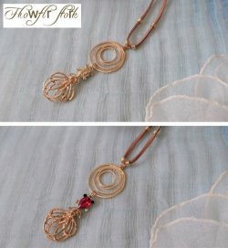 画像10: 【送料無料】【レザーネックレス】◆flower storm◆ 水の輪と金魚の革紐ロングネックレス（アクセサリー ゴールドフィッシュ リュウキン みずのわ 縁起物 ラッキーモチーフ 日本製）