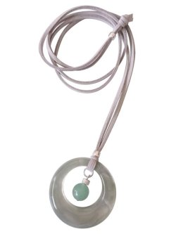 画像4: 【送料無料】【レザーネックレス】◆flower storm◆大粒10mm天然石ブラックカルセドニー グリーンアベンチュリン（ブラックオニキス パワーストーン)