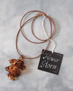 画像9: 【送料無料】【ワックスコードネックレス】◆flower storm◆琥珀ブラウンカラー シャンデリアネックレス ( 日本製 アクセサリー レディース)