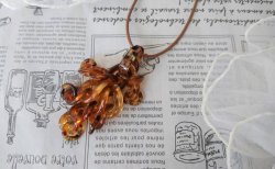 画像7: 【送料無料】【ワックスコードネックレス】◆flower storm◆琥珀ブラウンカラー シャンデリアネックレス ( 日本製 アクセサリー レディース)