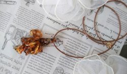 画像5: 【送料無料】【ワックスコードネックレス】◆flower storm◆琥珀ブラウンカラー シャンデリアネックレス ( 日本製 アクセサリー レディース)