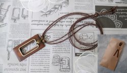 画像5: 【送料無料】【レザーネックレス】◆flower storm◆大ぶり 長方形フォルムのウッドチャーム＆メタルパーツ レクタングル（アクセサリー ボリューム インパクト レトロ モード 秋冬 日本製 ）