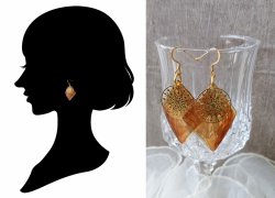 画像7:  【送料無料】【sus316 フックピアス】◆flower storm◆ひし形アクリル&繊細な雪の結晶 メタルチャーム サージカルステンレス K18金メッキ加工(アクセサリー  スノーフレーク ニッケルフリー 日本製)