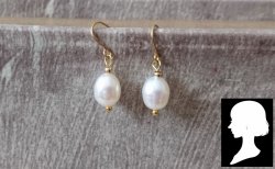 画像7:  【送料無料】【純チタンフック ピアス】◆flower storm◆大粒 淡水パール ＆ゴールドカラー発色チタン （アクセサリー 金属アレルギー対応 ）