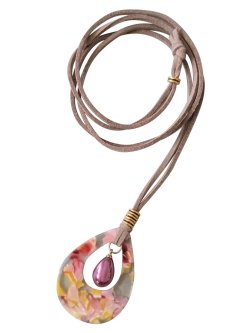 画像9: 【送料無料】【レザーネックレス】◆flower storm◆ しずく型チャーム&カラーパールの革紐ロングネックレス (アクセサリー/レディース/日本製)