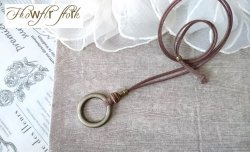 画像6: 【送料無料】【レザーネックレス】◆flower storm◆小粋な柄入りビーズ使い アンティークゴールドリングネックレス （眼鏡掛け グラスホルダー メガネホルダー  メンズ レディース 日本製））