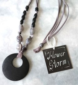 画像10: 【送料無料】【レザーネックレス】◆flower storm◆ウッドのぬくもり＆ナチュラルな質感が魅力♪ 革紐ロングネックレス （アクセサリーレディース）