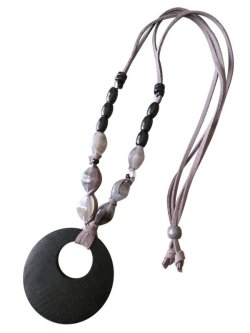 画像8: 【送料無料】【レザーネックレス】◆flower storm◆ウッドのぬくもり＆ナチュラルな質感が魅力♪ 革紐ロングネックレス （アクセサリーレディース）