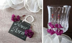 画像7: 【送料無料】【チタンピアス】◆flower storm◆ディープパープルフラワー＆チェーン チタンフックピアス （アクセサリー イヤリング アレルギー対応 日本製 ）  