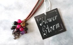 画像6: 【送料無料】【レザーネックレス】◆flower storm◆9種16石の天然石が輝く革紐ロングネックレス ケース付（ガーネット アメジスト シトリン 半貴石）