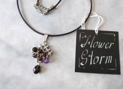 画像7: 【送料無料】【レザーネックレス】◆flower storm◆スモーキークォーツ &アメジスト 本革ネックレス (アクセサリー 天然石 パワーストーン  煙水晶 紫水晶 紫石英 革紐ペンダント 日本製)