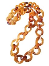 【送料無料】◆flower storm◆長さ約80cm アクリルチェーン ロングネックレス Brown Gradation (アクセサリー 大ぶり ボリューム 季節感 春夏 レディース  日本製）