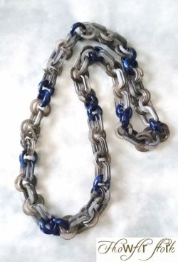 画像7: 【送料無料】◆flower storm◆長さ約80cm アクリルチェーン ロングネックレス Gray ×Navy  (アクセサリー 大ぶり ボリューム 季節感 レディース  日本製)