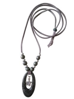 画像6: 【送料無料】【レザーネックレス】◆flower storm◆上質チャーム使いの大人シックな革紐ロングネックレス 2型（天然貝 ラインストーン 星 メンズ/レディース）