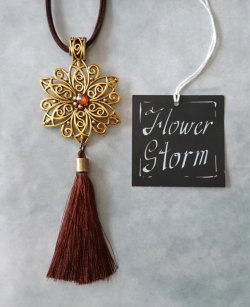 画像34: 【送料無料】【レザーネックレス】◆flower storm◆エスニックフラワー&上質しずくチャームの革紐ロングネックレス (アクセサリー アジアン フォークロア ターコイズ チェコビーズ 雫パール 日本製 レディース)