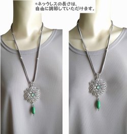 画像11: 【送料無料】【レザーネックレス】◆flower storm◆エスニックフラワー&上質しずくチャームの革紐ロングネックレス (アクセサリー アジアン フォークロア ターコイズ チェコビーズ 雫パール 日本製 レディース)