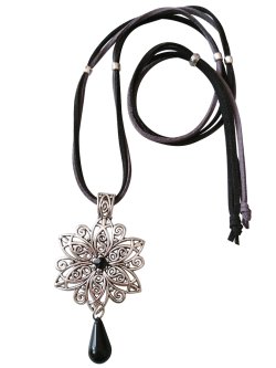 画像16: 【送料無料】【レザーネックレス】◆flower storm◆エスニックフラワー&上質しずくチャームの革紐ロングネックレス (アクセサリー アジアン フォークロア ターコイズ チェコビーズ 雫パール 日本製 レディース)