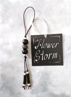 画像5: 【送料無料】【ストラップチャーム】◆flower storm◆ウッドビーズとロウ引き紐のチャーム(アクセサリー  ワックスコード 木製 日本製)
