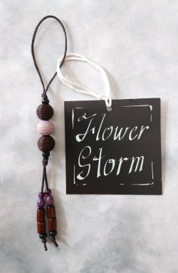 画像25: 【送料無料】【ストラップチャーム】◆flower storm◆ウッドビーズとロウ引き紐のチャーム(アクセサリー  ワックスコード 木製 日本製)