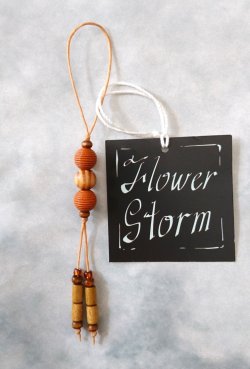 画像20: 【送料無料】【ストラップチャーム】◆flower storm◆ウッドビーズとロウ引き紐のチャーム(アクセサリー  ワックスコード 木製 日本製)