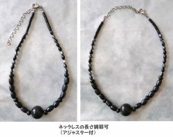 画像10: 【送料無料】◆flower storm◆長さ42cm~50cm 水牛ビーズ20mm玉＆ウッドビーズの ブラック ショートネックレス  (天然素材  ステンレス アレルギー対応 アクセサリー 日本製 ）