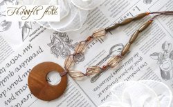 画像4: 【送料無料】◆flower storm◆長さ調節可 ウッドのぬくもり＆アクリルビーズの優しい輝きロングネックレス オレンジブラウン（アクセサリー  木製 樹脂 蝋引き紐 TOHOビーズ 天然素材 日本製）