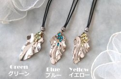 画像8: 【送料無料】◆flower storm◆長さ約56cm シルバーメタル＆ガラスストーン 二つの輝くリーフのネックレス 金属アレルギー対応 グリーン (アクセサリー ステンレス マンテル 日本製 メンズ レディース ）