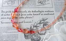 画像7: 【送料無料】◆flower storm◆長さ45cm アクリル＆ガラスビーズのショートネックレス オレンジ×レッド 金属アレルギー対応  ( ステンレス MIYUKI TOHO アクセサリー 日本製 ）