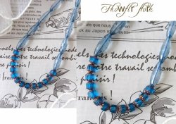 画像7: 【送料無料】◆flower storm◆長さ42cm アクリルビーズ＆チェコガラスビーズのショートネックレス ブルー 金属アレルギー対応  ( ステンレス アクセサリー 日本製 ）