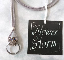 画像6: 【送料無料】【グラスホルダー】◆flower storm◆数量限定 ステンレスリング＆サファイアブルーアイのフクロウネックレス ペンダント式サングラス、メガネホルダー （眼鏡掛け レザーネックレス ラインストーン メンズ レディース 日本製） 