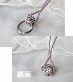 画像8: 【送料無料】【グラスホルダー】◆flower storm◆数量限定 ステンレスリング＆サファイアブルーアイのフクロウネックレス ペンダント式サングラス、メガネホルダー （眼鏡掛け レザーネックレス ラインストーン メンズ レディース 日本製） 