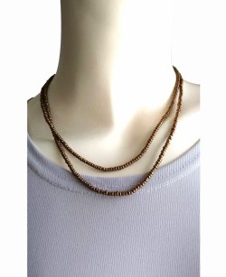 画像4:  【送料無料】◆flower storm◆長さ42cm アンティークブロンズのガラスビーズ2連ショートネックレス 金属アレルギー対応 ( ステンレス アクセサリー チョーカー 日本製 メンズ レディース） アクセサリー 日本製 メンズ レディース）