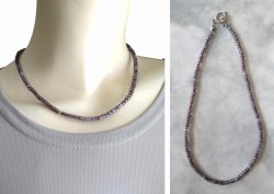 画像7:  【送料無料】◆flower storm◆長さ42cm アクリル樹脂ビーズ＆ガラスビーズのショートネックレス グレーグラデーション 金属アレルギー対応 ( ステンレス TOHOビーズ アクセサリー 日本製 メンズ レディース）