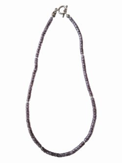 画像1:  【送料無料】◆flower storm◆長さ42cm アクリル樹脂ビーズ＆ガラスビーズのショートネックレス グレーグラデーション 金属アレルギー対応 ( ステンレス TOHOビーズ アクセサリー 日本製 メンズ レディース）