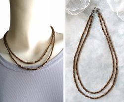 画像7:  【送料無料】◆flower storm◆長さ42cm アンティークブロンズのガラスビーズ2連ショートネックレス 金属アレルギー対応 ( ステンレス アクセサリー チョーカー 日本製 メンズ レディース） アクセサリー 日本製 メンズ レディース）