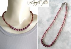 画像8: 【送料無料】◆flower storm◆長さ42cm 天然白檀ウッドビーズ＆アクリル、ガラスビーズのショートネックレス モーヴ Mauve 金属アレルギー対応 (サンダルウッド 香木 天然 ステンレス TOHOビーズ アクセサリー チョーカー 日本製 メンズ レディース）
