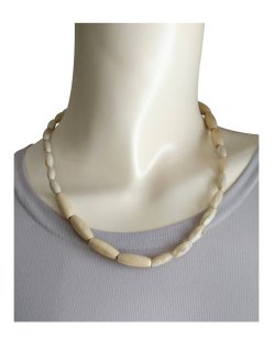 画像4: 【送料無料】◆flower storm◆長さ42cm~48cm ウッド＆アクリルビーズのアシンメトリーショートネックレス ベージュ 金属アレルギー対応 (天然素材 木製 ステンレス TOHOビーズ アクセサリー 日本製 ）