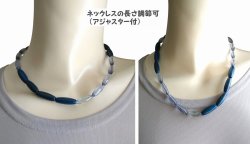 画像8: 【送料無料】◆flower storm◆長さ42cm~48cm ウッド＆アクリルビーズのアシンメトリーショートネックレス ネイビー (天然素材 木製 ステンレス アレルギー対応 アクセサリー 日本製 メンズ レディース）