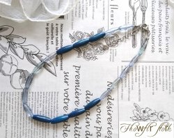 画像7: 【送料無料】◆flower storm◆長さ42cm~48cm ウッド＆アクリルビーズのアシンメトリーショートネックレス ネイビー (天然素材 木製 ステンレス アレルギー対応 アクセサリー 日本製 メンズ レディース）