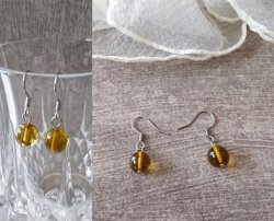 画像7: 【送料無料】【ピアス】◆flower storm◆天然琥珀 8mm コロンビア産ナチュラルアンバー サージカルステンレス製フックピアス 金属アレルギー対応（アクセサリー こはく アンバー Amber パワーストーン 日本製）