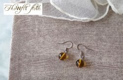 画像4: 【送料無料】【ピアス】◆flower storm◆天然琥珀 8mm コロンビア産ナチュラルアンバー サージカルステンレス製フックピアス 金属アレルギー対応（アクセサリー こはく アンバー Amber パワーストーン 日本製）