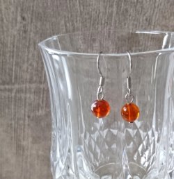 画像7: 【送料無料】【ピアス】◆flower storm◆天然琥珀 6.8mm バルト海産ナチュラルアンバー サージカルステンレス製フックピアス 金属アレルギー対応（アクセサリー こはく アンバー Amber パワーストーン 日本製）