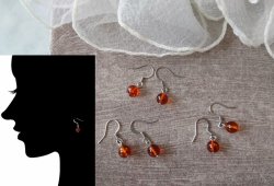 画像6: 【送料無料】【ピアス】◆flower storm◆天然琥珀 6.8mm バルト海産ナチュラルアンバー サージカルステンレス製フックピアス 金属アレルギー対応（アクセサリー こはく アンバー Amber パワーストーン 日本製）