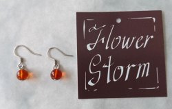 画像3: 【送料無料】【ピアス】◆flower storm◆天然琥珀 6.8mm バルト海産ナチュラルアンバー サージカルステンレス製フックピアス 金属アレルギー対応（アクセサリー こはく アンバー Amber パワーストーン 日本製）