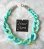 画像2: 【送料無料】◆flower storm◆長さ約49cm アクリルチェーン ショートネックレス Turquoise Green （アクセサリー 大ぶり ボリューム 季節感 春夏 レディース  日本製）） (2)