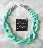 他の写真1: 【送料無料】◆flower storm◆長さ約49cm アクリルチェーン ショートネックレス Turquoise Green （アクセサリー 大ぶり ボリューム 季節感 春夏 レディース  日本製））