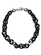 他の写真1: 【送料無料】◆flower storm◆長さ約44cm アクリルチェーン ショートネックレス Black×Silver  （アクセサリー ボリューム レディース  日本製)
