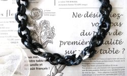 画像5: 【送料無料】◆flower storm◆長さ約44cm アクリルチェーン ショートネックレス Black×Silver  （アクセサリー ボリューム レディース  日本製)