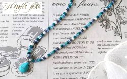 画像4: 【送料無料】◆flower storm◆長さ42cm 天然石ターコイズの雫＆夏色ビーズのショートネックレス ステンレス製留め具 (アクセサリー 日本製 TOHOビーズ レディース）