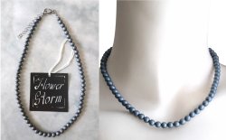 画像7: 【送料無料】◆flower storm◆長さ42~47cm 日本製樹脂パール 艶消し6mm ネックレス ダークグレー アジャスター付 (つや消し ユリア樹脂 アクリルパール ステンレス アクセサリー ビーズネックレス）